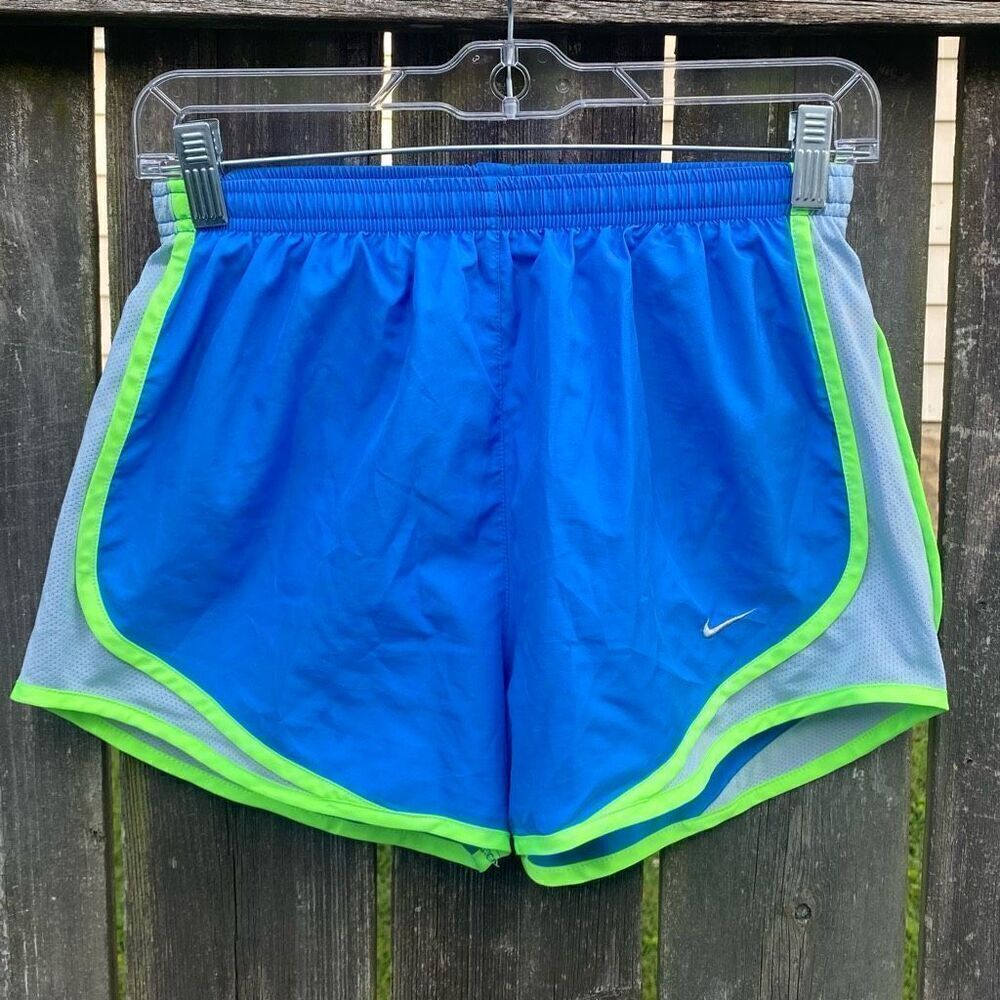 Nike Neon Blue Green Dri-fit Lined Shorts | S‎